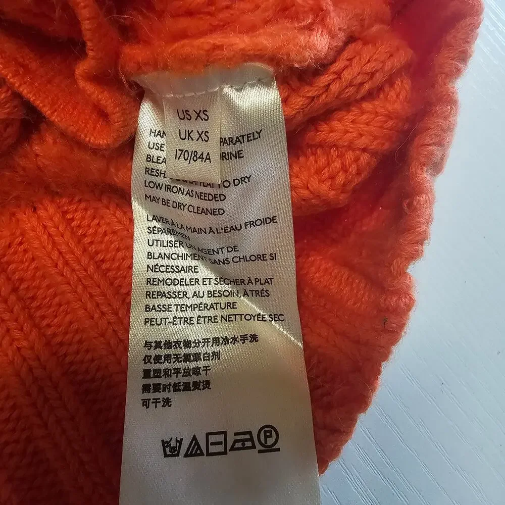 Free People Snow Drop Oversized Cardigan V Neck Sweater Orange XS Boho 3968 - Picture 8 of 13